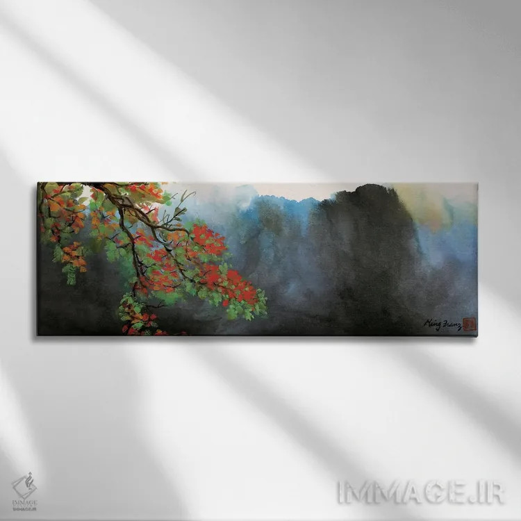 تابلو دره یائو، مائوئی (هاوایی) اثر مینگ فرانز - نمای روبهرو روی دیوار