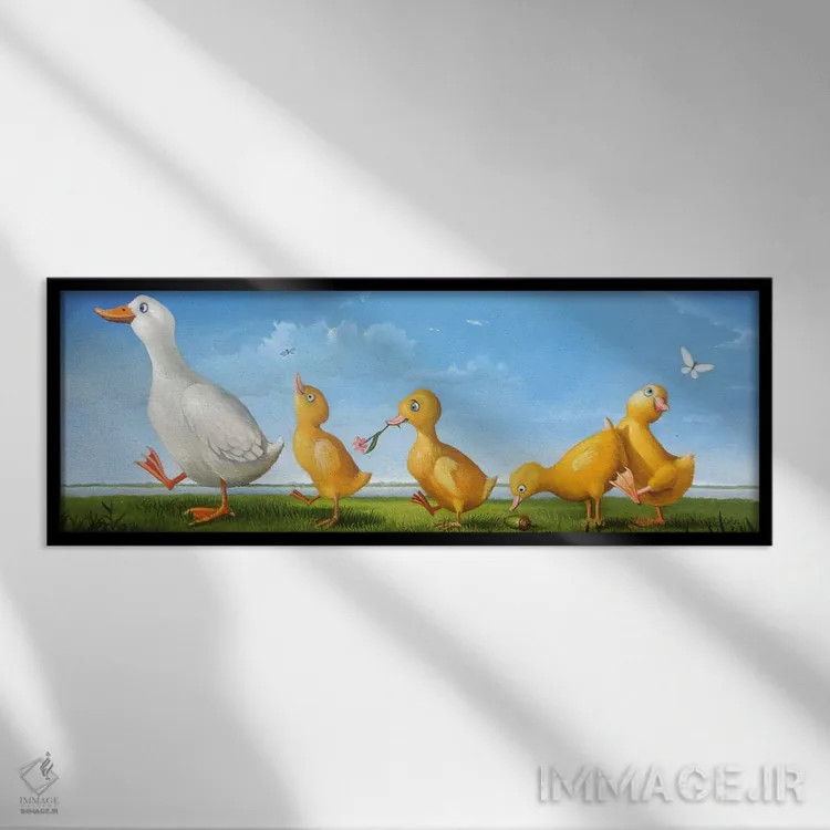 تابلو پیادهروی بهاری اثر فرانک وارمدام - نمای قابدار مشکی