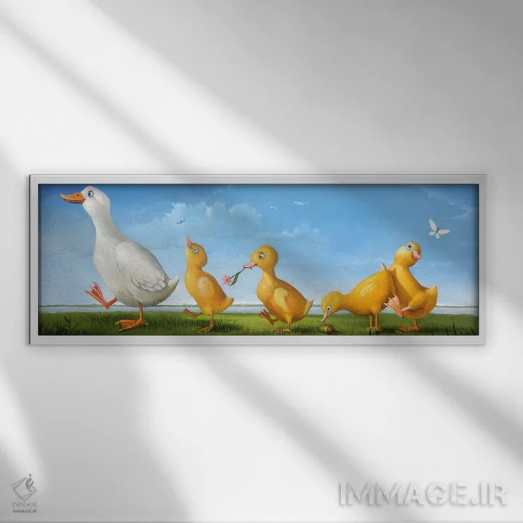 تابلو پیادهروی بهاری اثر فرانک وارمدام - نمای قابدار سفید