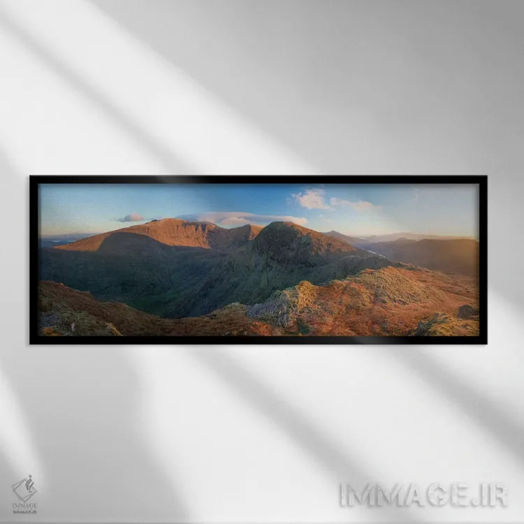 تابلو منظره از استومپا دولوی، کوههای دانکرون، شهرستان کری، استان مانستر، جمهوری ایرلند اثر گارث مککورمک - نمای قابدار مشکی