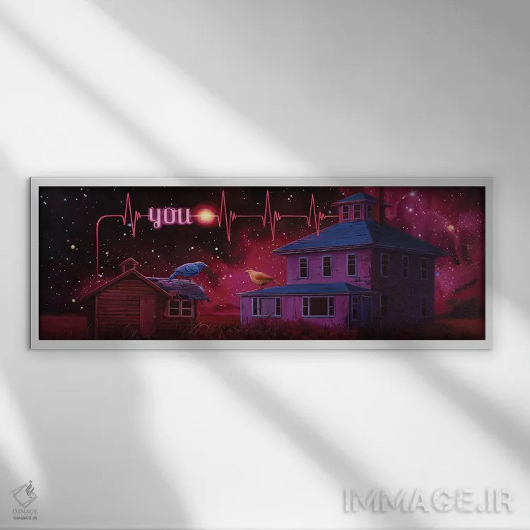 تابلو نشانههای حیات اثر گیگی چن - نمای قابدار سفید