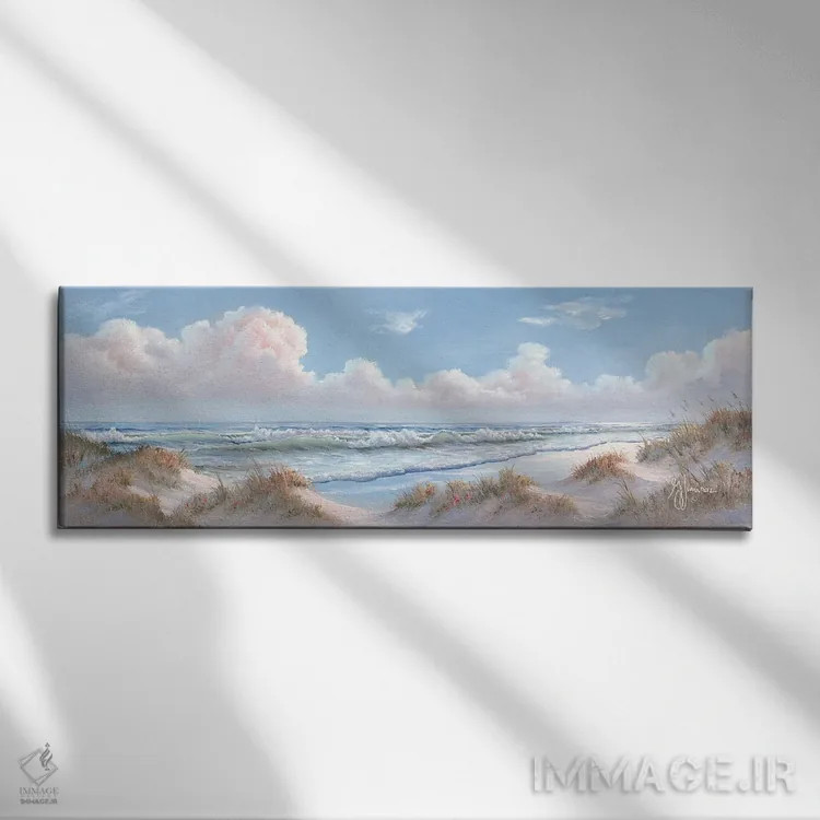 تابلو منظرهٔ دریا I اثر جورجیا جانیس - نمای روبهرو روی دیوار