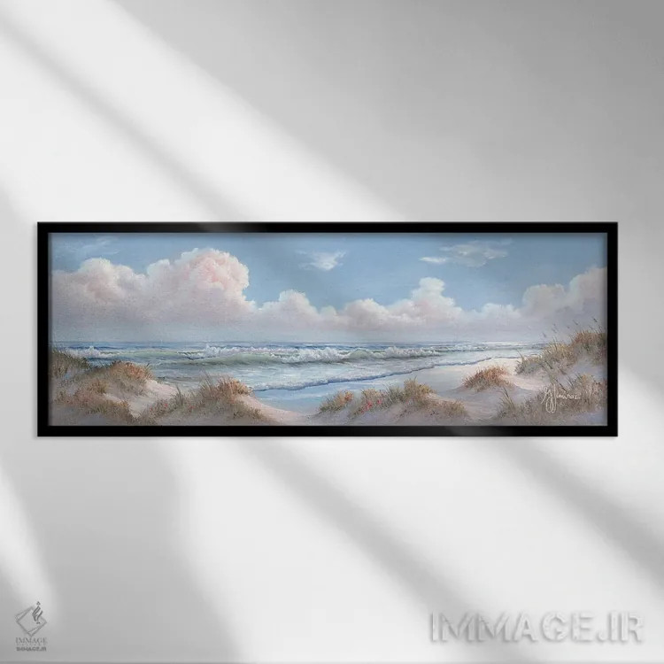 تابلو منظرهٔ دریا I اثر جورجیا جانیس - نمای قابدار مشکی