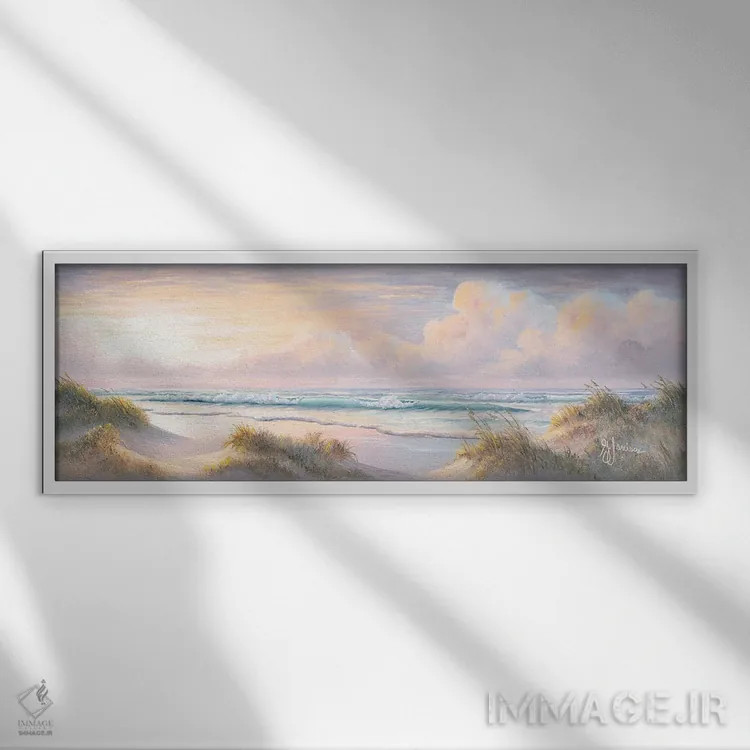 تابلو منظرهٔ دریا II اثر جورجیا جانیس - نمای قابدار سفید