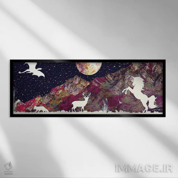 تابلو جانور افسانهای اثر گب فرناندو - نمای قابدار مشکی