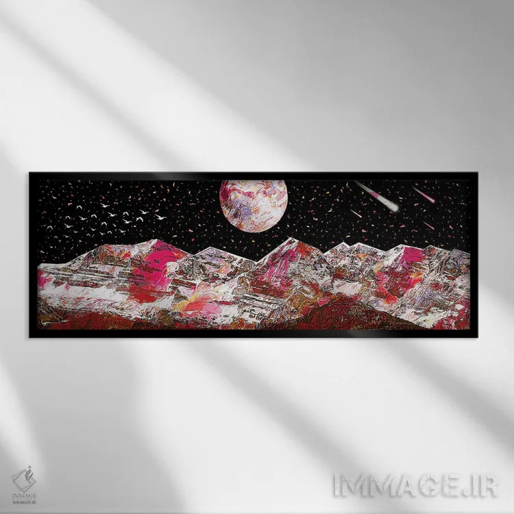 تابلو کوه سرخ اثر گب فرناندو - نمای قابدار مشکی