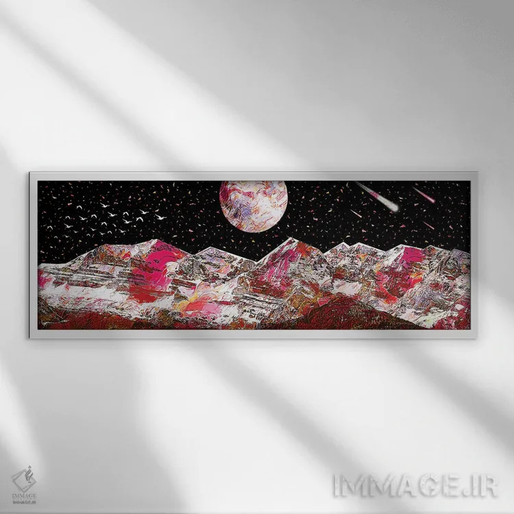 تابلو کوه سرخ اثر گب فرناندو - نمای قابدار سفید
