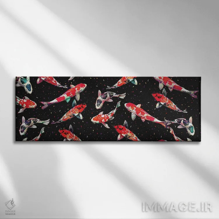 تابلو کوی (ماهی تزئینی) اثر گب فرناندو - نمای روبهرو روی دیوار