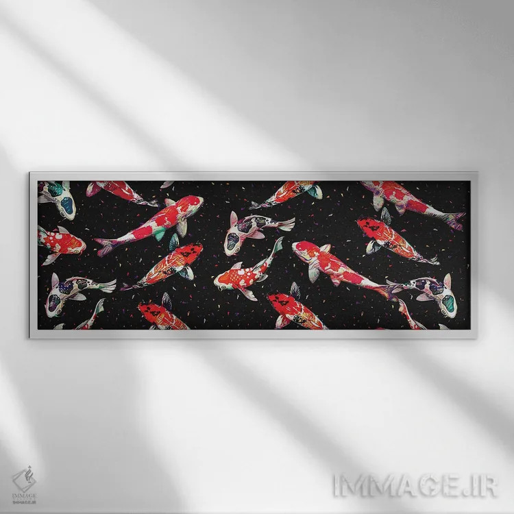 تابلو کوی (ماهی تزئینی) اثر گب فرناندو - نمای قابدار سفید