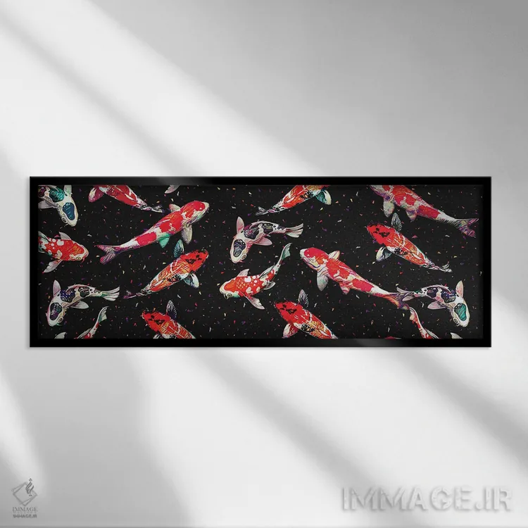 تابلو کوی (ماهی تزئینی) اثر گب فرناندو - نمای قابدار مشکی