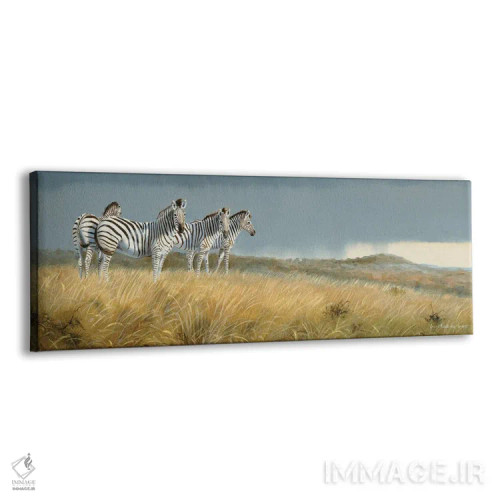 تابلو گورخرهای زولو لند اثر گرانت هکینگ - نمای پرسپکتیو محصول