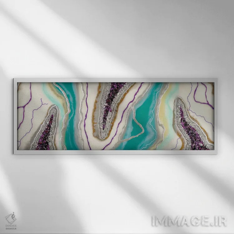 تابلو آب شبانه اثر گوگا استودیو (استودیوی هنری) - نمای قابدار سفید