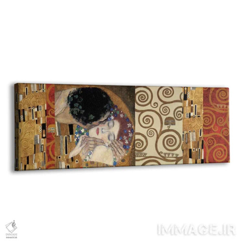تابلو دکوراسیون کلیمت (بوسه) اثر گوستاو کلیمت - نمای پرسپکتیو محصول