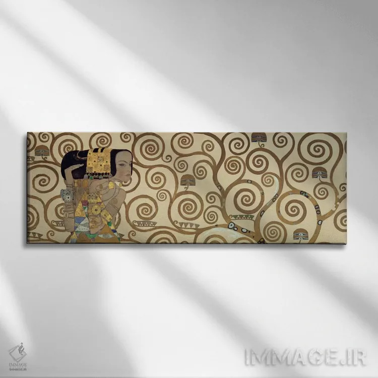 تابلو انتظار، افقی اثر گوستاو کلیمت - نمای روبهرو روی دیوار