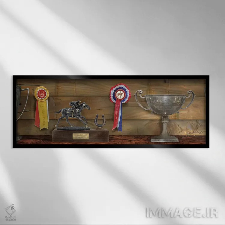 تابلو دایرهٔ برندگان اثر جوردانو استودیو (استودیوی هنری) - نمای قابدار مشکی