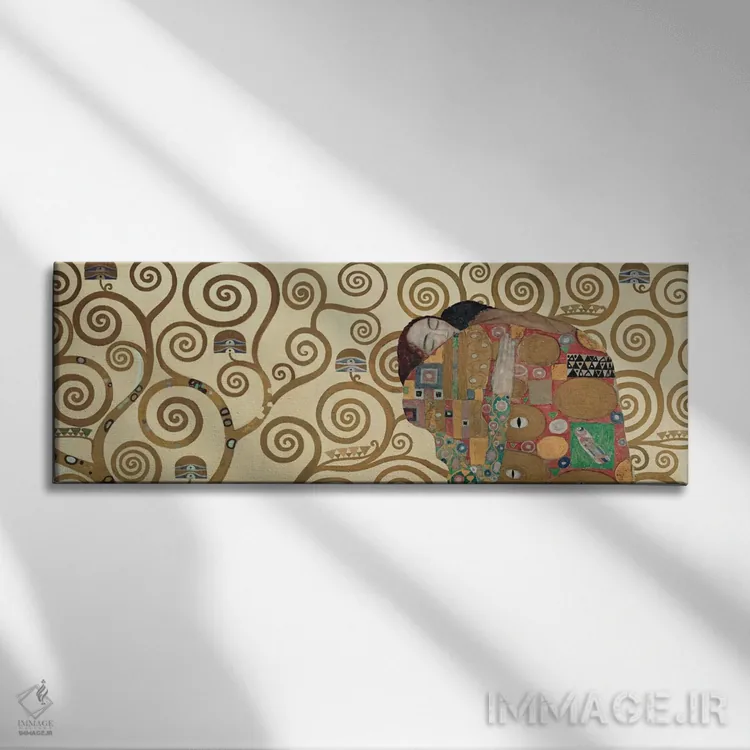 تابلو تحقق، افقی اثر گوستاو کلیمت - نمای روبهرو روی دیوار