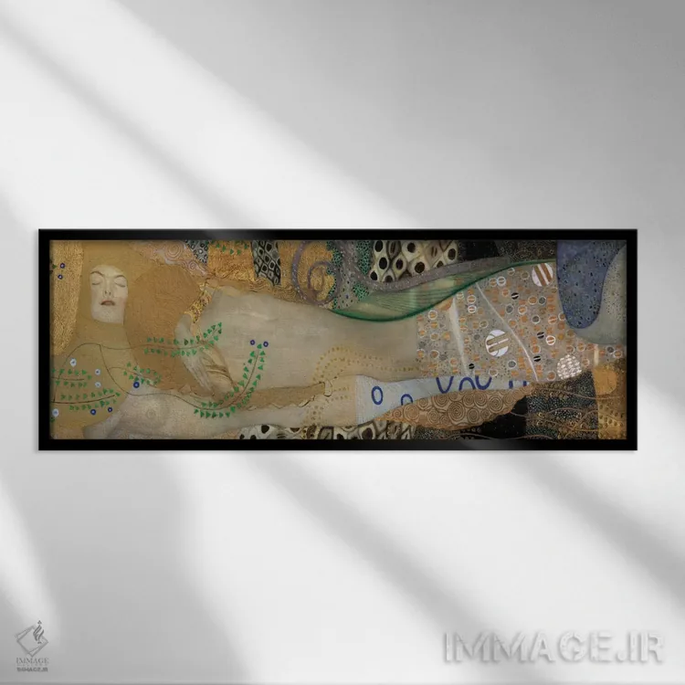 تابلو مارهای دریایی، جزئیات II اثر گوستاو کلیمت - نمای قابدار مشکی