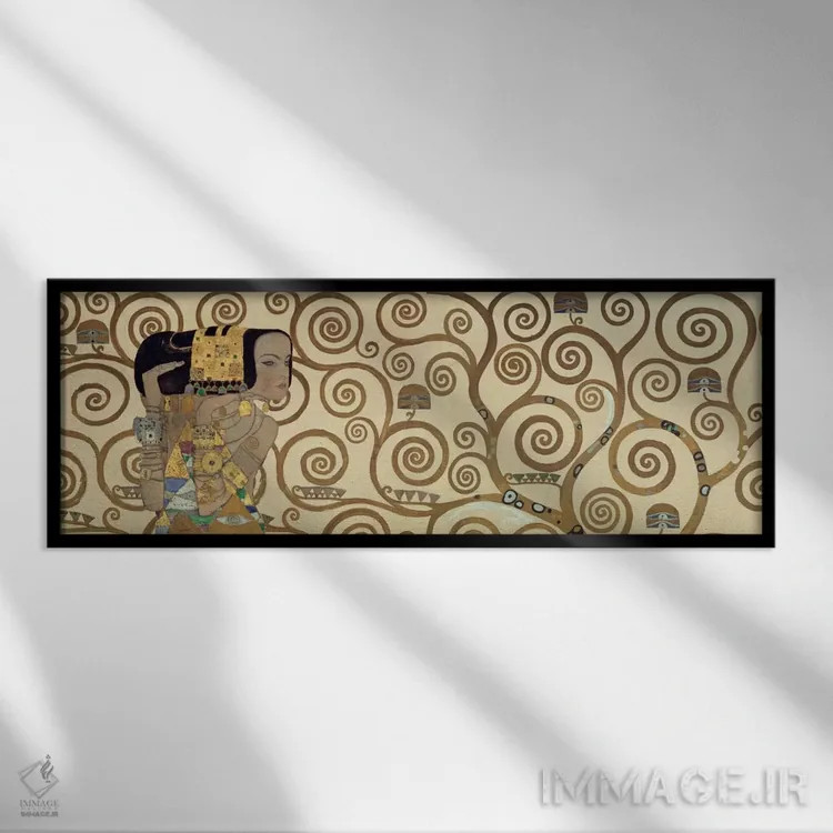 تابلو انتظار، افقی اثر گوستاو کلیمت - نمای قابدار مشکی