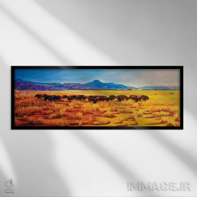 تابلو جایی که بوفالو میچرخید اثر گرگ هایل - نمای قابدار مشکی