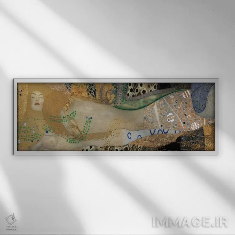 تابلو مارهای دریایی، جزئیات II اثر گوستاو کلیمت - نمای قابدار سفید