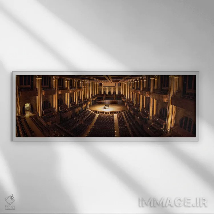 تابلو پانورامای سالن اپرا اثر گلاوکو منهالی - نمای قابدار سفید