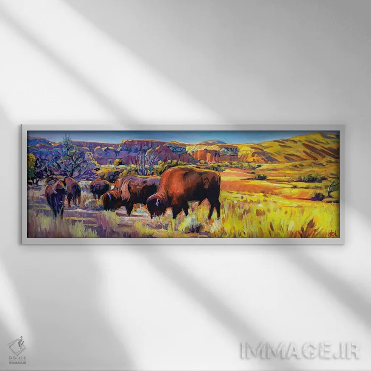 تابلو گله در گرگومیش اثر گرگ هایل - نمای قابدار سفید