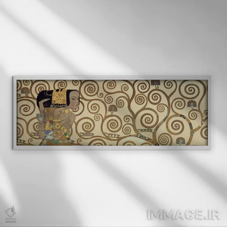 تابلو انتظار، افقی اثر گوستاو کلیمت - نمای قابدار سفید