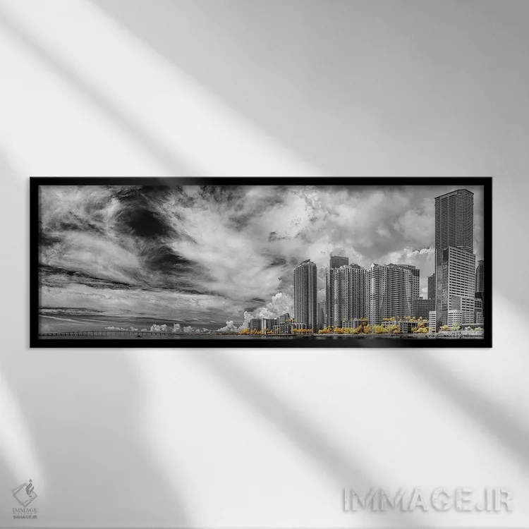 تابلو میامی مادون قرمز ۵ اثر گلاوکو منهالی - نمای قابدار مشکی