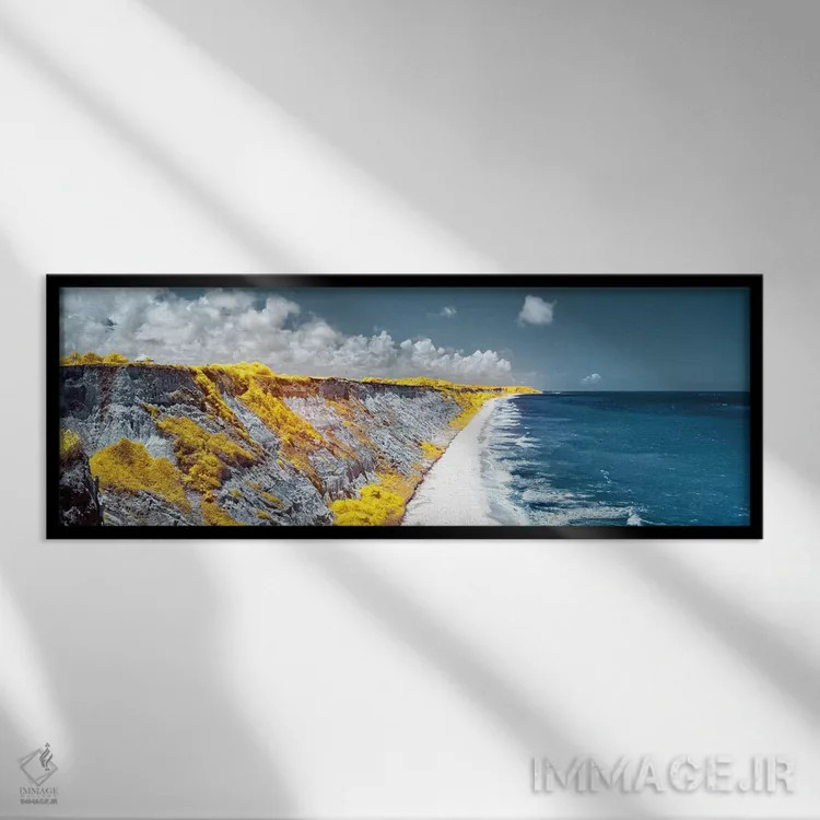 تابلو پانورامای ساحلی اثر گلاوکو منهالی - نمای قابدار مشکی