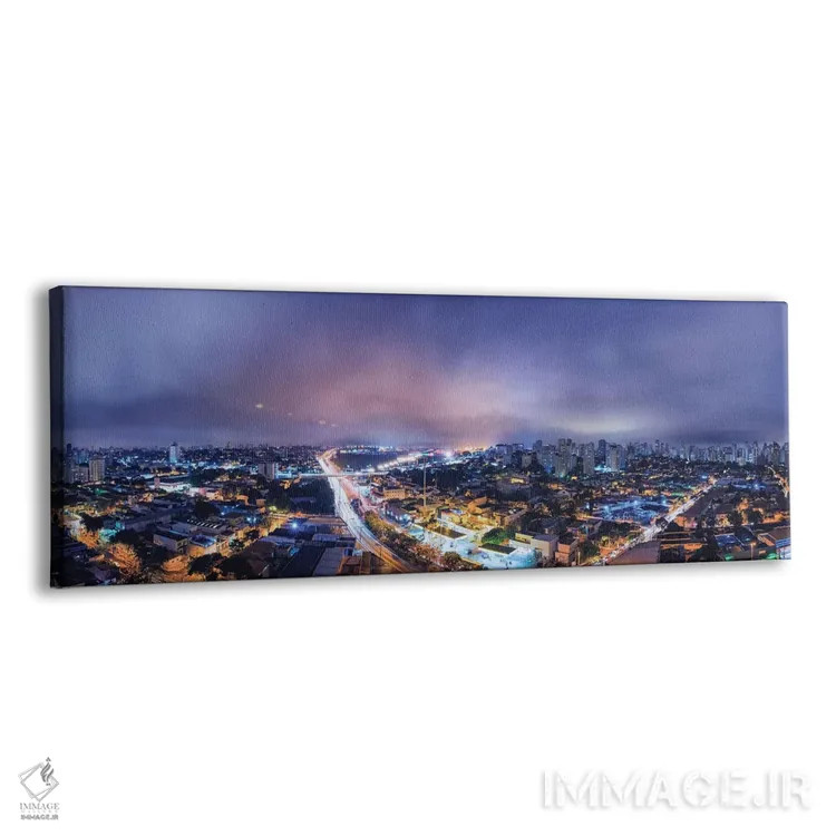 تابلو پانورامای چشمانداز شب شهر اثر گلاوکو منهالی - نمای پرسپکتیو محصول