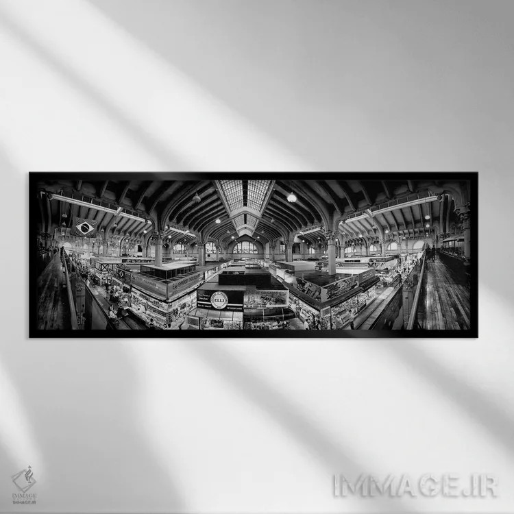 تابلو پانوراما شماره ۱ اثر گلاوکو منهالی - نمای قابدار مشکی