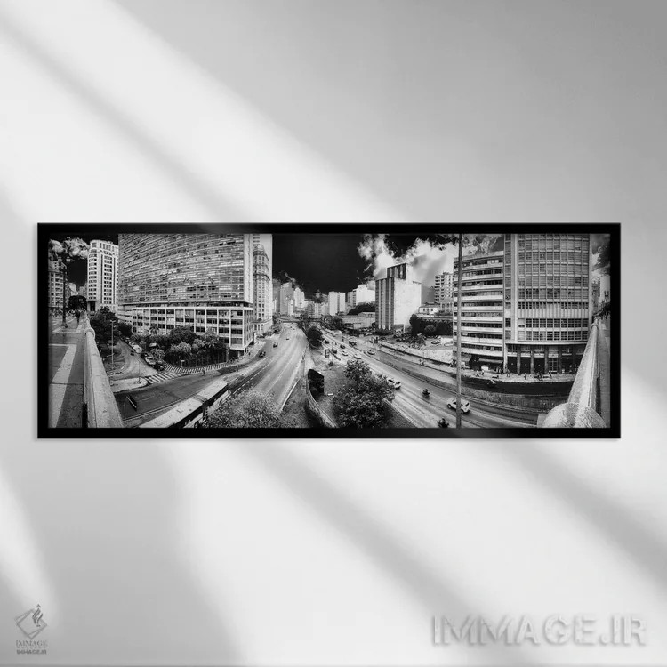 تابلو پانوراما شماره ۳ اثر گلاوکو منهالی - نمای قابدار مشکی