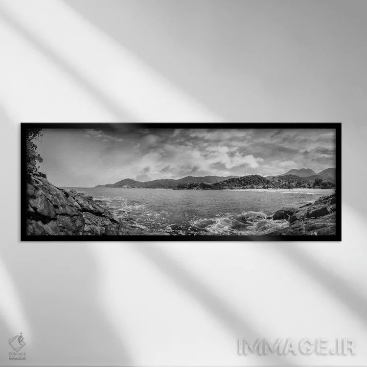تابلو پانورامای ساحل اثر گلاوکو منهالی - نمای قابدار مشکی