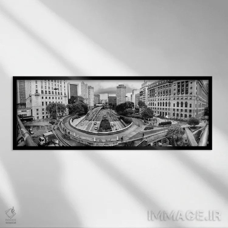 تابلو پانوراما شماره ۴ اثر گلاوکو منهالی - نمای قابدار مشکی