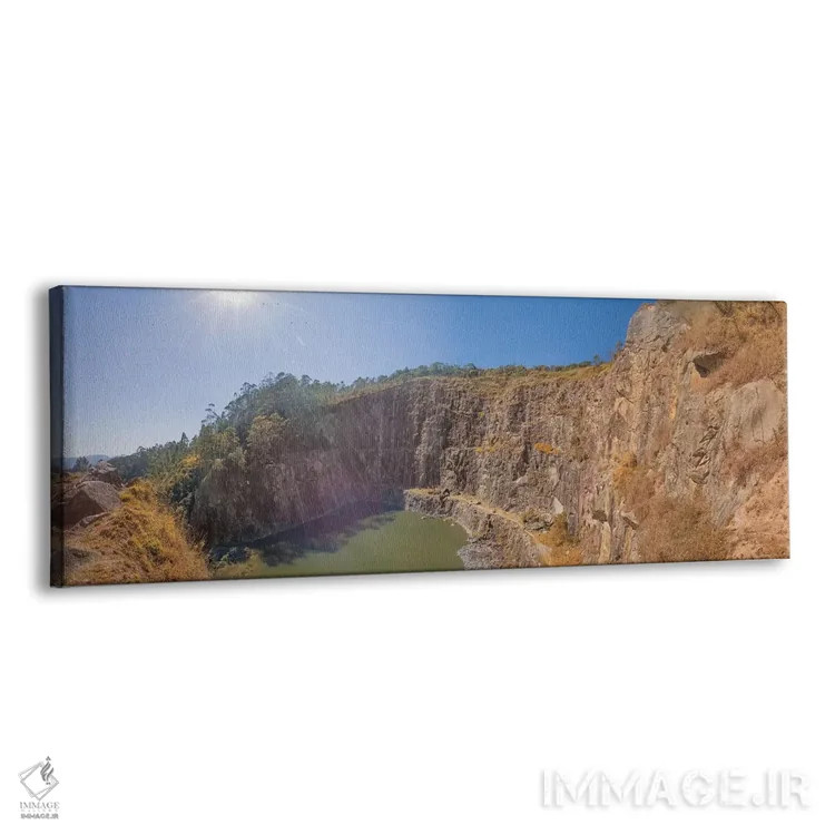 تابلو منظره کوهستانی با دریاچه و آسمان آبی اثر گلاوکو منهالی - نمای پرسپکتیو محصول