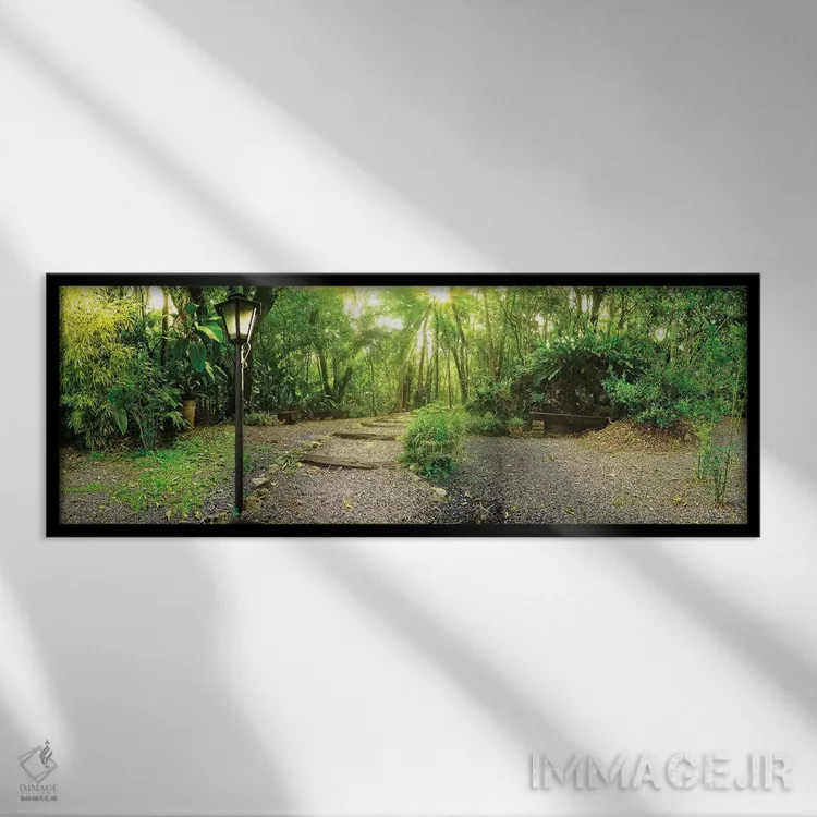 تابلو جنگل گرمسیری شماره ۱ اثر گلاوکو منهالی - نمای قابدار مشکی