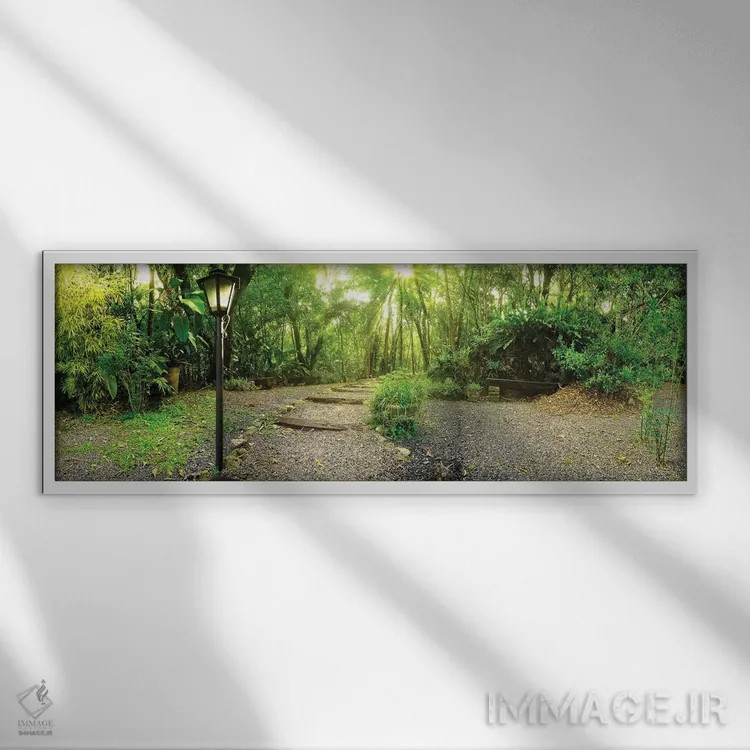 تابلو جنگل گرمسیری شماره ۱ اثر گلاوکو منهالی - نمای قابدار سفید
