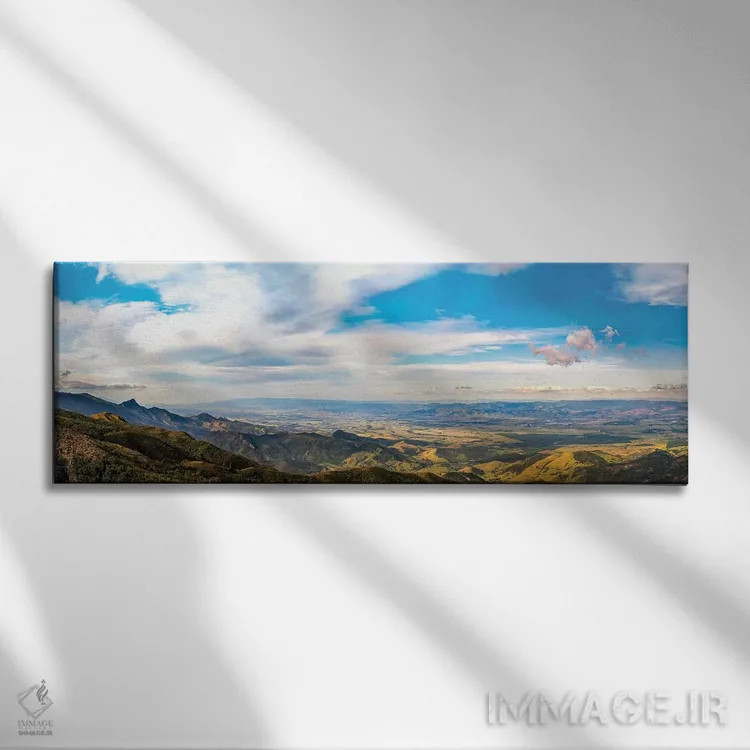 تابلو آسمان ابری پانورامای بزرگ II اثر گلاوکو منهالی - نمای روبهرو روی دیوار