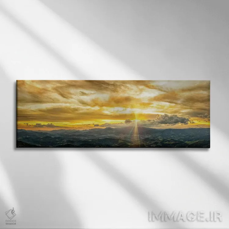 تابلو پانورامای ساعت طلایی اثر گلاوکو منهالی - نمای روبهرو روی دیوار