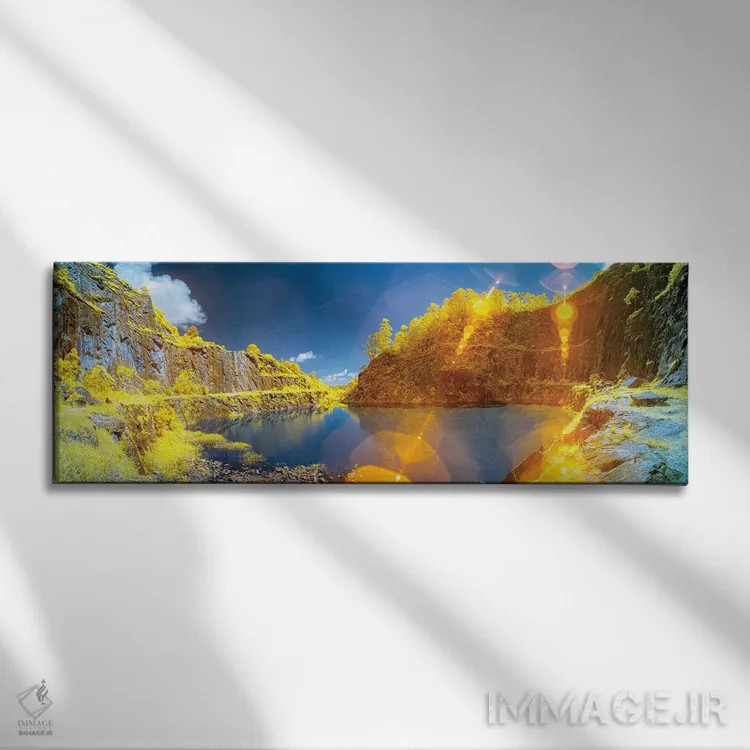 تابلو منظره پانوراما با رودخانه و کوهها اثر گلاوکو منهالی - نمای روبهرو روی دیوار