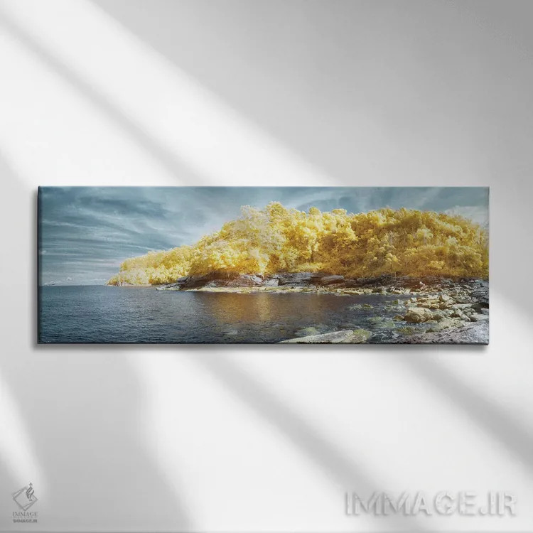 تابلو بهشت گمشده زرد اثر گلاوکو منهالی - نمای روبهرو روی دیوار