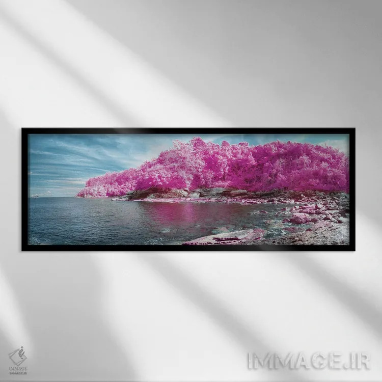 تابلو بهشت گمشده صورتی اثر گلاوکو منهالی - نمای قابدار مشکی