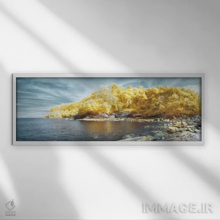 تابلو بهشت گمشده زرد اثر گلاوکو منهالی - نمای قابدار سفید