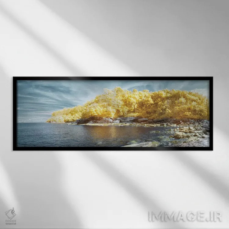 تابلو بهشت گمشده زرد اثر گلاوکو منهالی - نمای قابدار مشکی