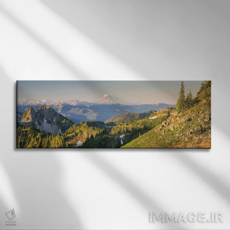 تابلو Goat Rocks and Double Peak,پانورامای کوه آدامز، گوات راکس و قلهٔ دابل، ایالت واشنگتن اثر گری لوهِم - نمای روبهرو روی دیوار