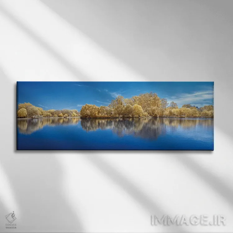 تابلو جنگل کنار دریاچه اثر گلاوکو منهالی - نمای روبهرو روی دیوار