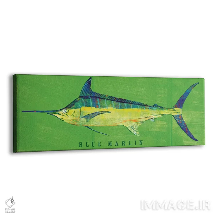 تابلو مارلین آبی (نوعی ماهی) اثر جان گلدن - نمای پرسپکتیو محصول