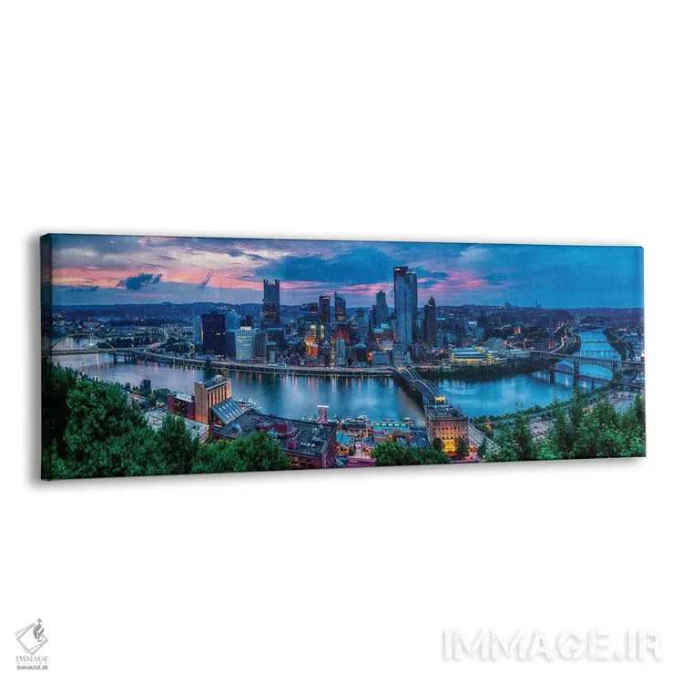 تابلو پانورامای افق پیتسبورگ از دید کوه واشینگتن اثر جورج اوزه - نمای پرسپکتیو محصول