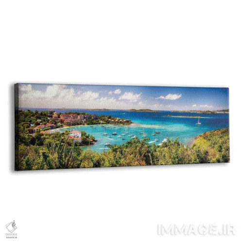 تابلو نمای پانوراما از بندر کروز بی، سنت جان، جزایر ویرجین آمریکا اثر جورج اوزه - نمای پرسپکتیو محصول