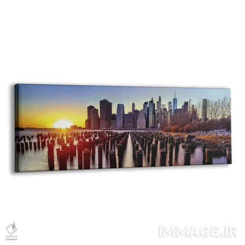 تابلو غروب منهتن پایین از بروکلین، نیویورک اثر جورج اوزه - نمای پرسپکتیو محصول